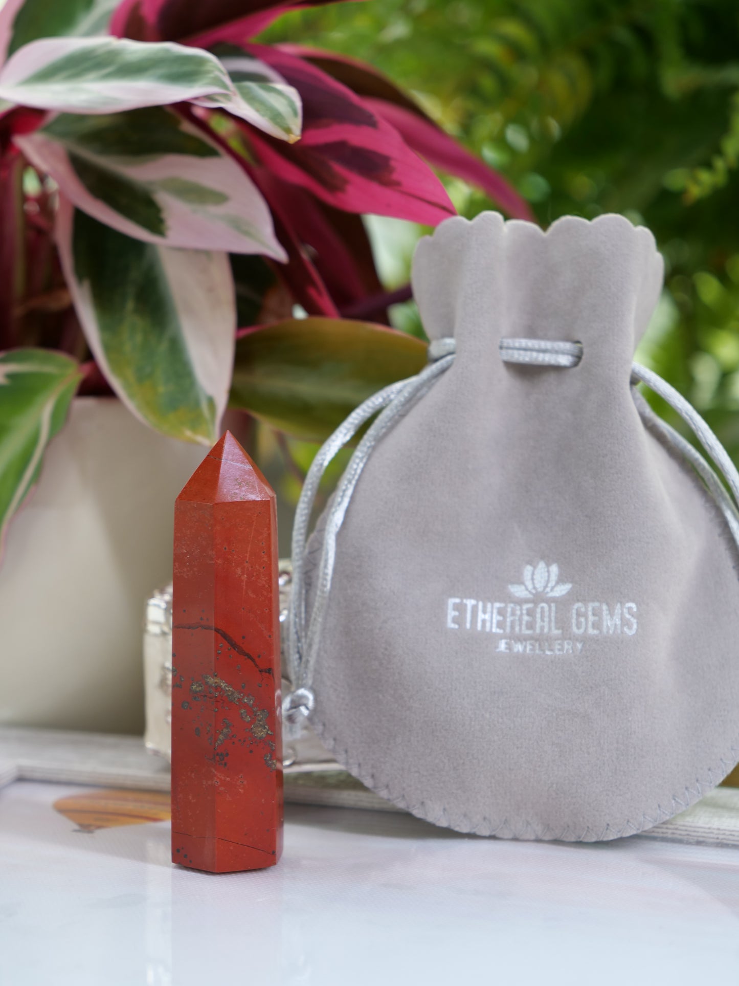 Red Jasper 3-inch Natural Energy Crystal Tower Point Mineral Gemstone, Home Decoration Obelisk Gift Meditation Wand Gem