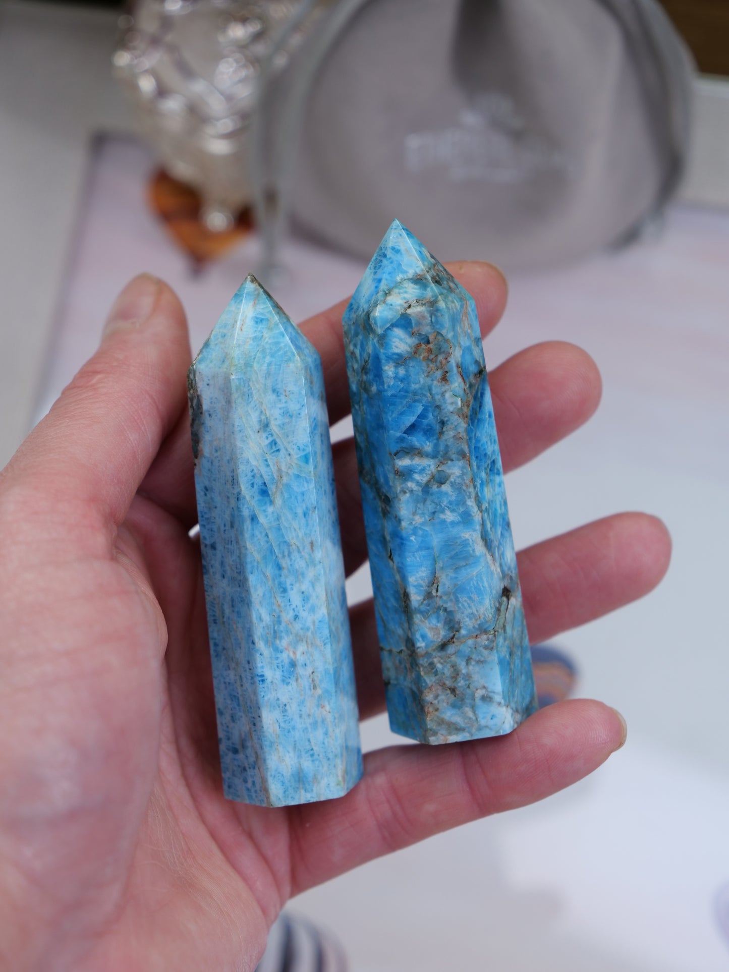 Apatite 3-inch Natural Energy Crystal Tower Point Mineral Gemstone, Home Decoration Obelisk Gift Meditation Wand Gem