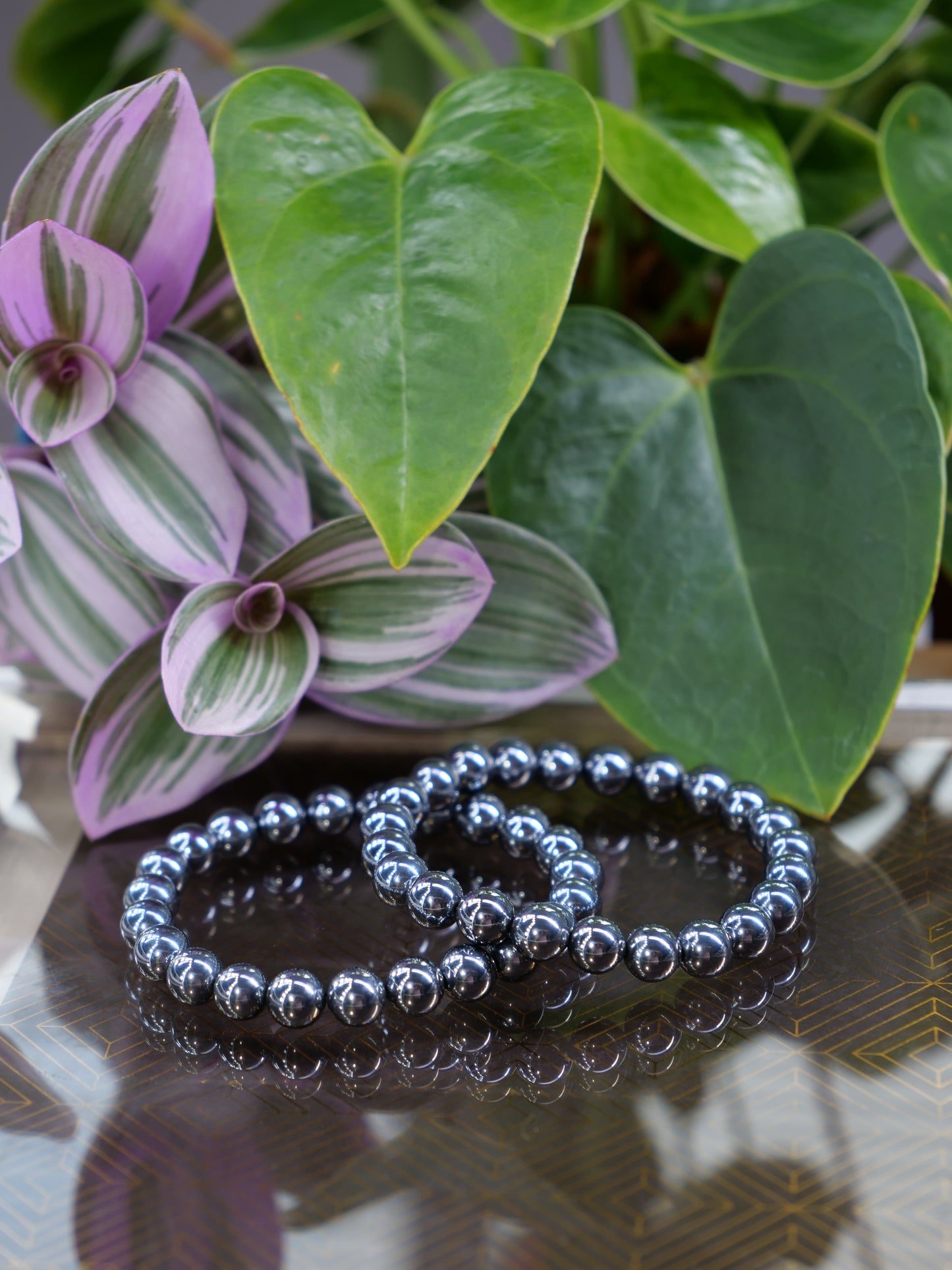 Terahertz 8mm Beaded Natural Gemstone Elastic Bracelet, Genuine Top Grade Gift Jewelry, Men Women Fashion Crystal Energy Jewellery