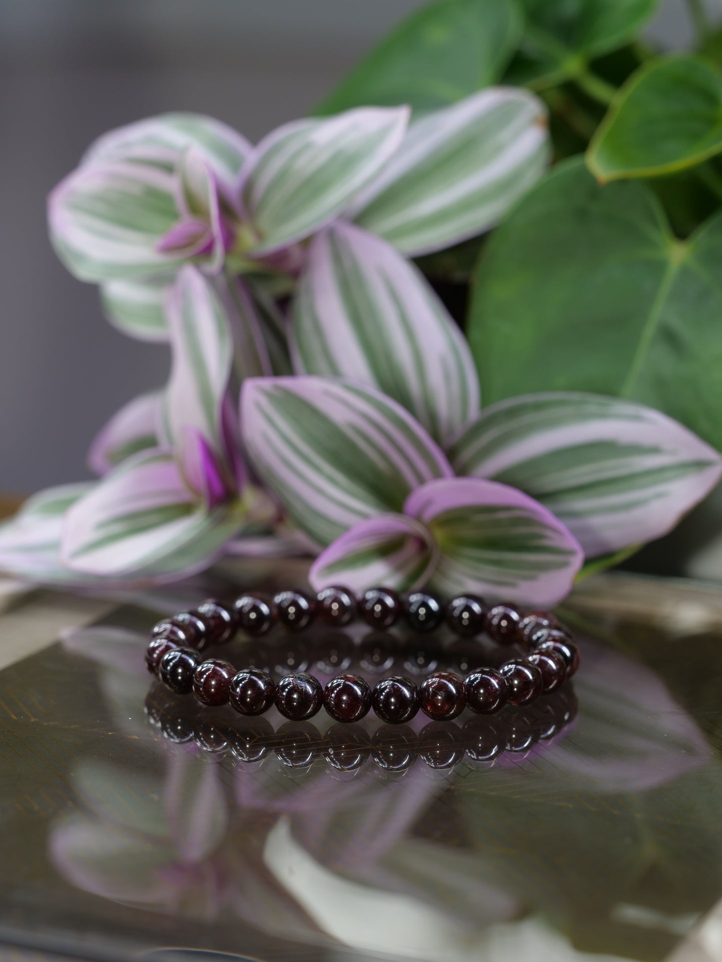 Almandine Garnet 8mm Beaded Natural Gemstone Elastic Bracelet, Genuine Top Grade Gift Jewelry, Men Women Fashion Crystal Energy Jewellery