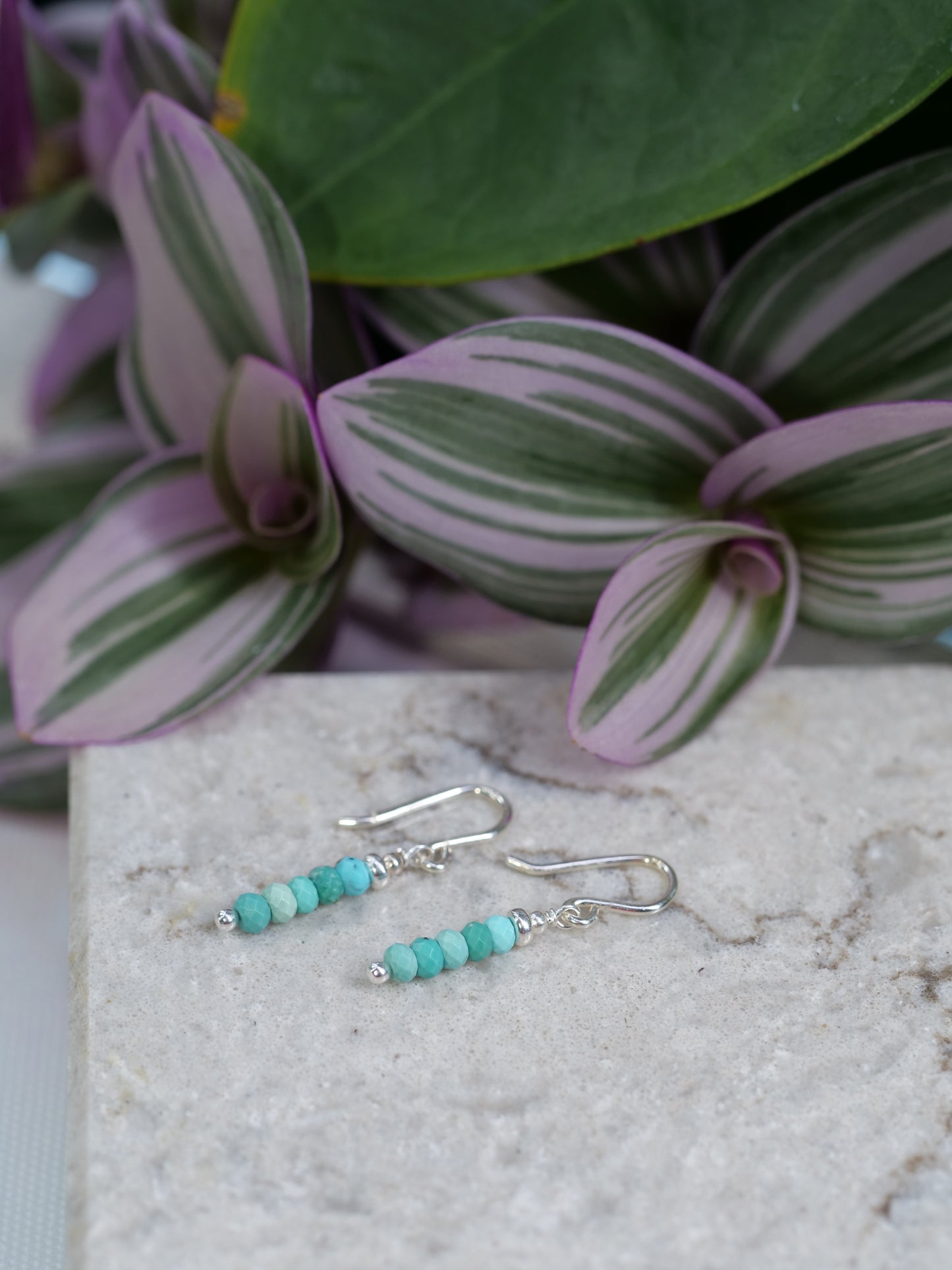 Turquoise Dangle Natural Gemstone Sterling Silver Earrings, Genuine Top Grade Gift Jewelry, Women Fashion Jewellery