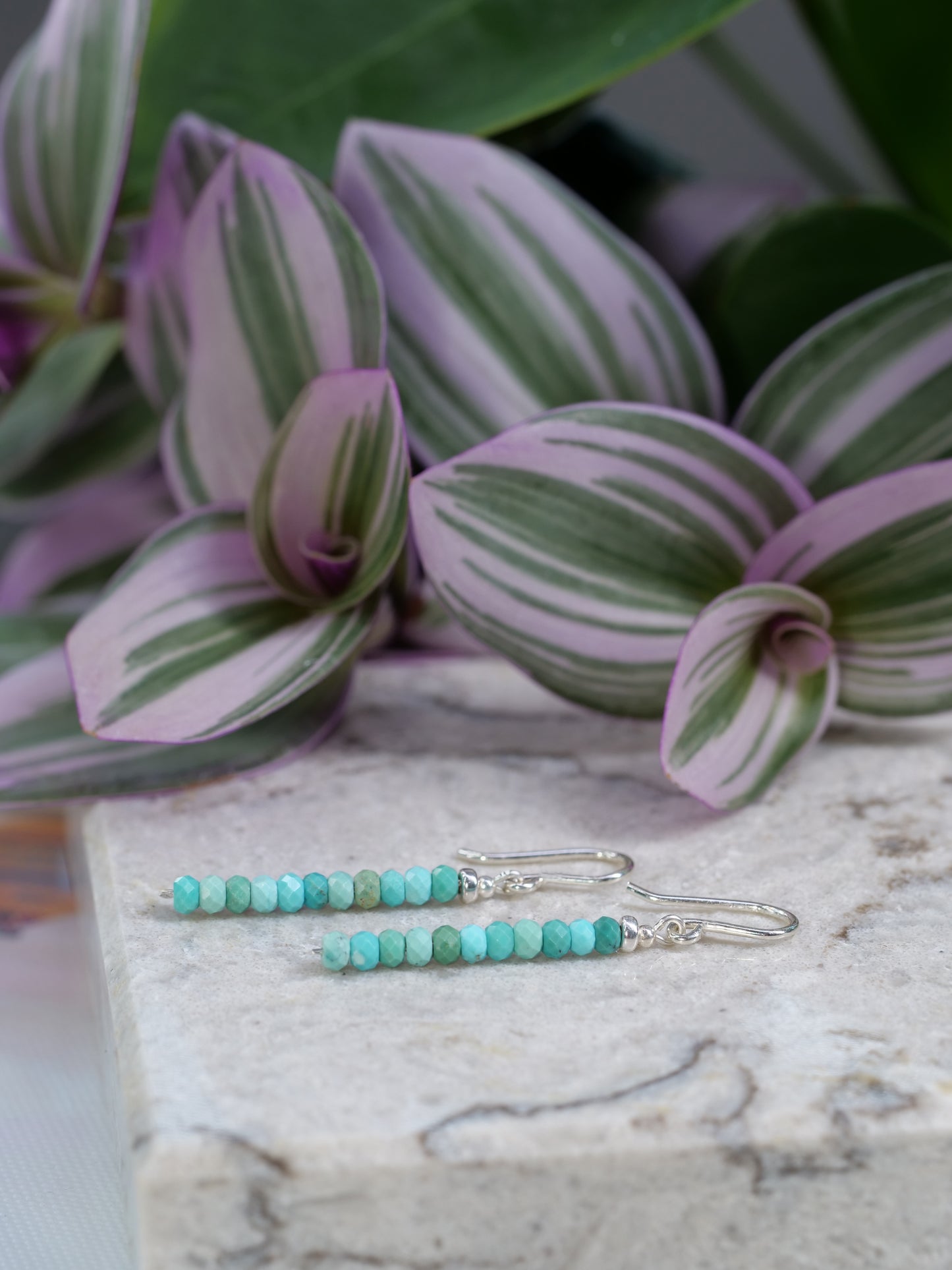 Turquoise Dangle Natural Gemstone Sterling Silver Earrings, Genuine Top Grade Gift Jewelry, Women Fashion Jewellery