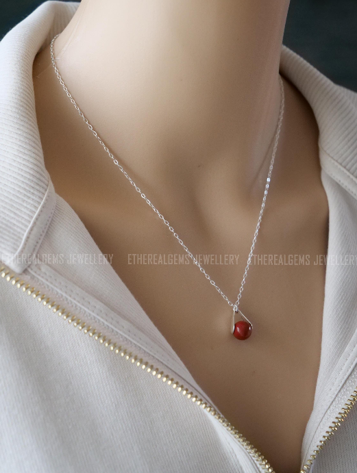 Gemstone Necklace, Natural Gemstone Sterling Silver Necklace, Gemstone pendant, Gemstone jewellery, Gemstone gift, Women Fashion Jewelry