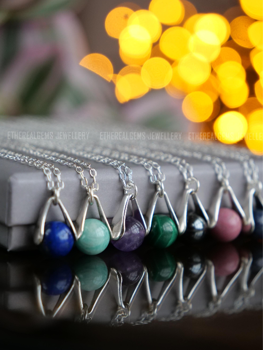 Gemstone Necklace, Natural Gemstone Sterling Silver Necklace, Gemstone pendant, Gemstone jewellery, Gemstone gift, Women Fashion Jewelry