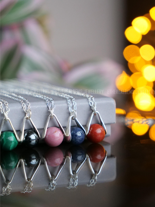 Gemstone Necklace, Natural Gemstone Sterling Silver Necklace, Gemstone pendant, Gemstone jewellery, Gemstone gift, Women Fashion Jewelry