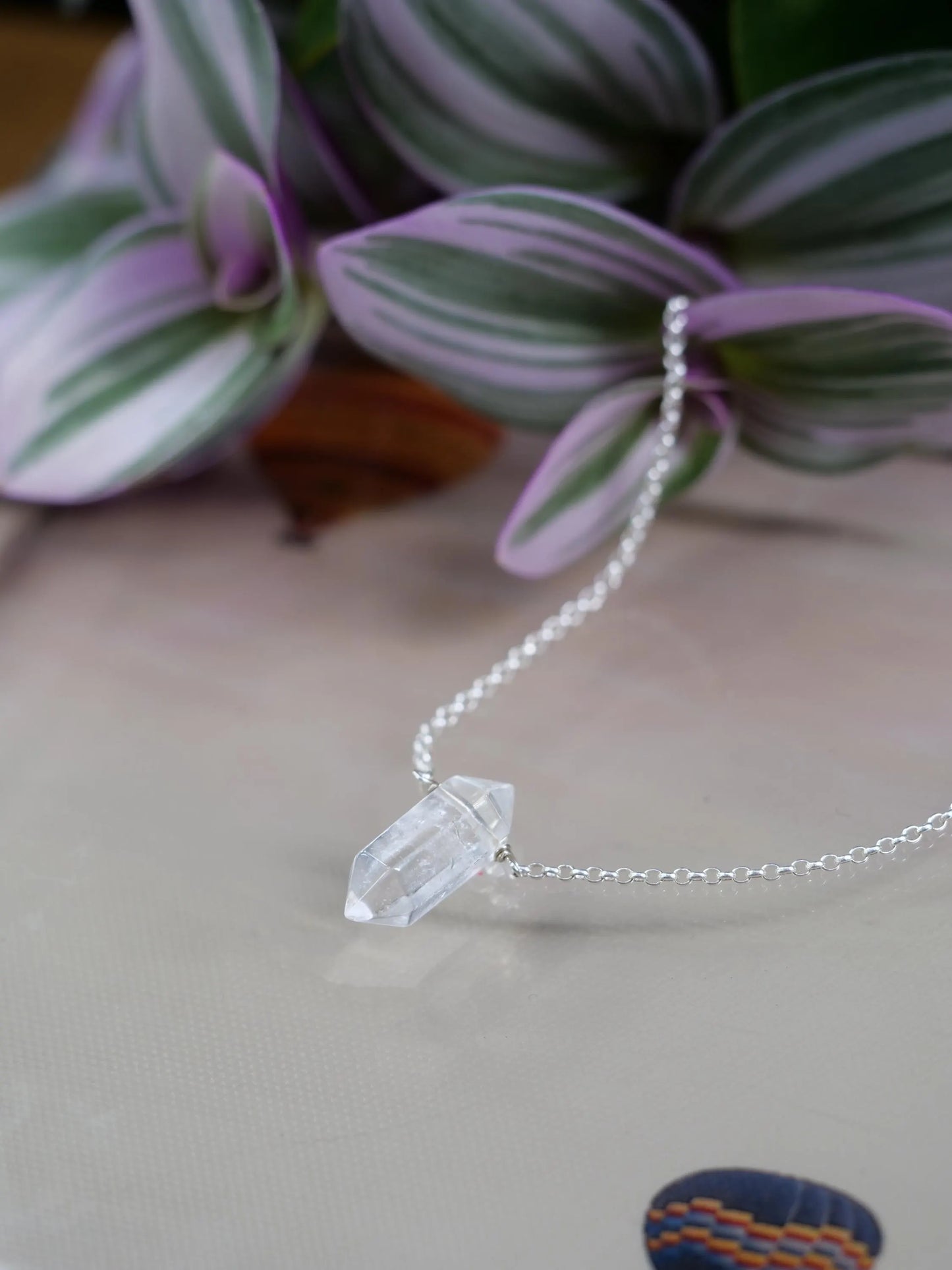 Quartz Point Natural Gemstone Sterling Silver Pendant Necklace,Genuine Top Grade Gift Jewelry,Women Fashion Crystal Energy Jewellery