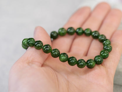 Chrome Diopside 8mm Beaded Natural Gemstone Elastic Bracelet, Genuine Top Grade Gift Jewelry, Men Women Fashion Crystal Energy Jewellery