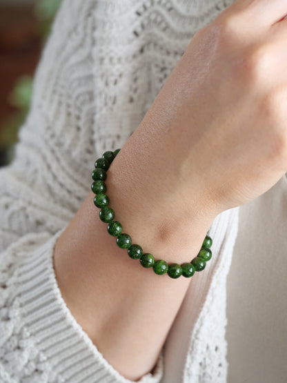 Chrome Diopside 8mm Beaded Natural Gemstone Elastic Bracelet, Genuine Top Grade Gift Jewelry, Men Women Fashion Crystal Energy Jewellery