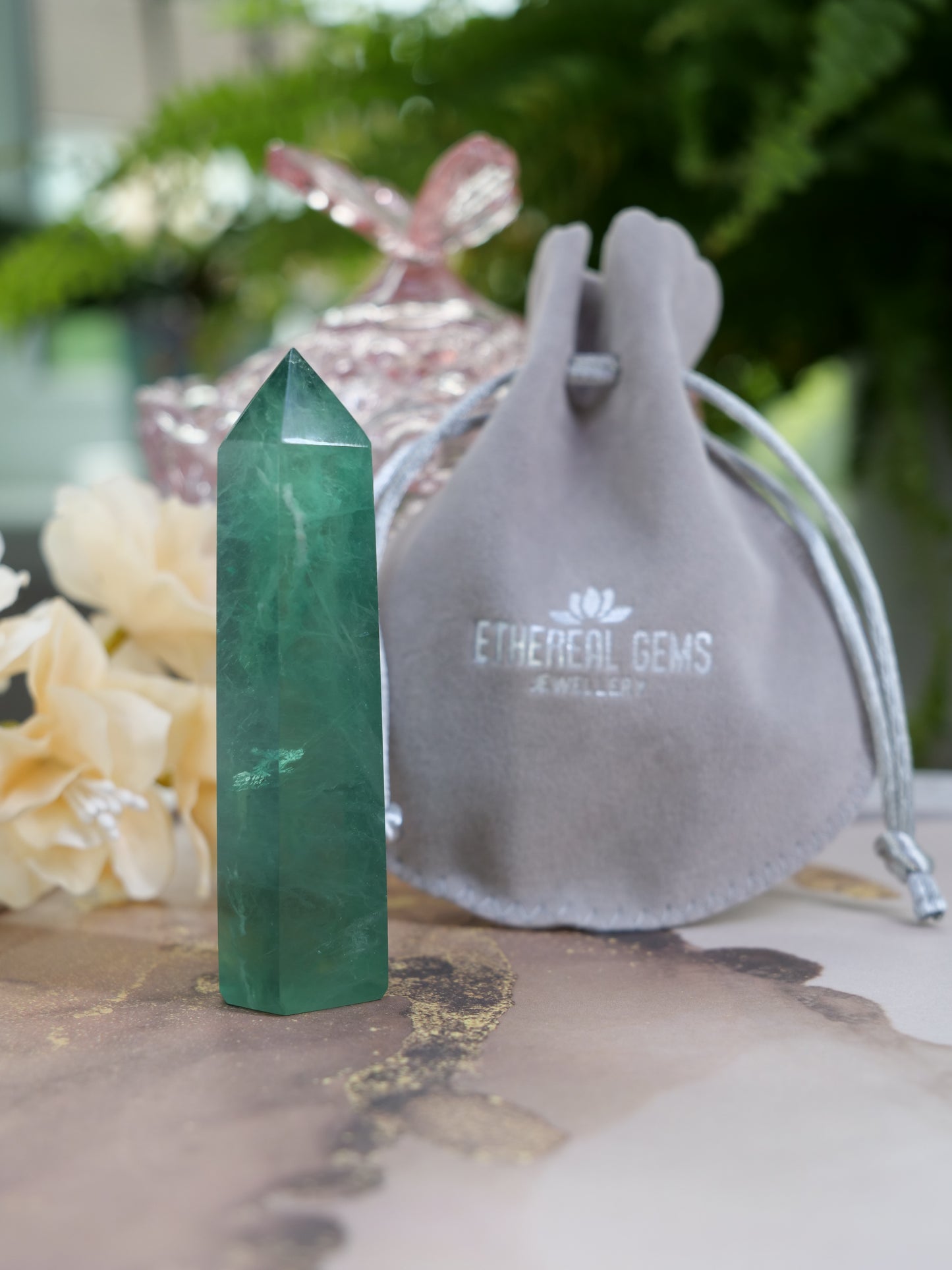 Green Fluorite 3-inch Natural Energy Crystal Tower Point Mineral Gemstone, Home Decoration Obelisk Gift Meditation Wand Gem