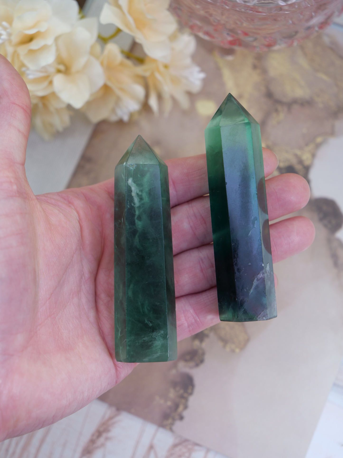 Green Fluorite 3-inch Natural Energy Crystal Tower Point Mineral Gemstone, Home Decoration Obelisk Gift Meditation Wand Gem