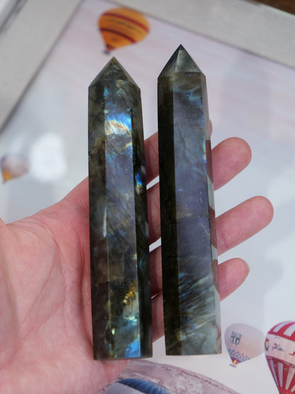 Labradorite 5-inch Natural Energy Crystal Tower Point Mineral Gemstone, Home Decoration Obelisk Gift Meditation Wand Gem