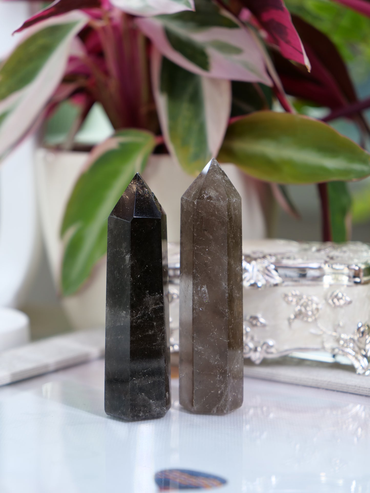 Smoky Quartz 3-inch Natural Energy Crystal Tower Point Mineral Gemstone, Home Decoration Obelisk Gift Meditation Wand Gem