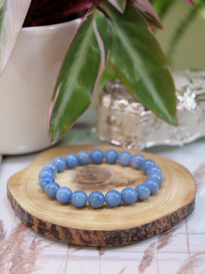 Blue Aventurine 8mm Beaded Natural Gemstone Elastic Bracelet, Genuine Top Grade Gift Jewelry, Men Women Fashion Crystal Energy Jewellery