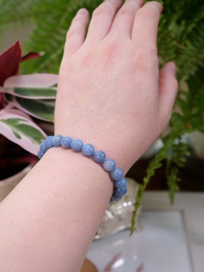 Blue Aventurine 8mm Beaded Natural Gemstone Elastic Bracelet, Genuine Top Grade Gift Jewelry, Men Women Fashion Crystal Energy Jewellery