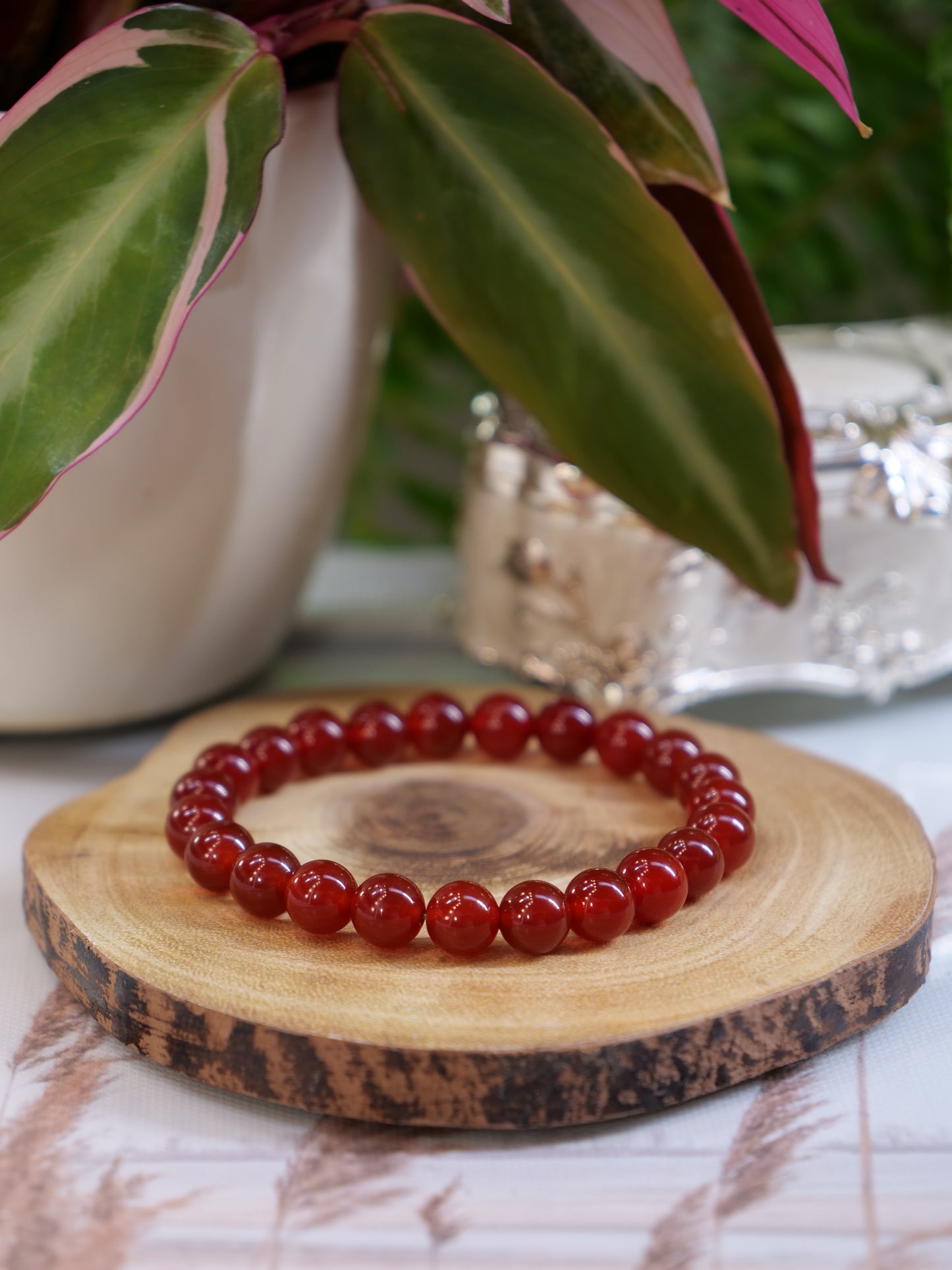 Red Carnelian 8mm Beaded Natural Gemstone Elastic Bracelet, Genuine Top Grade Gift Jewelry, Men Women Fashion Crystal Energy Jewellery