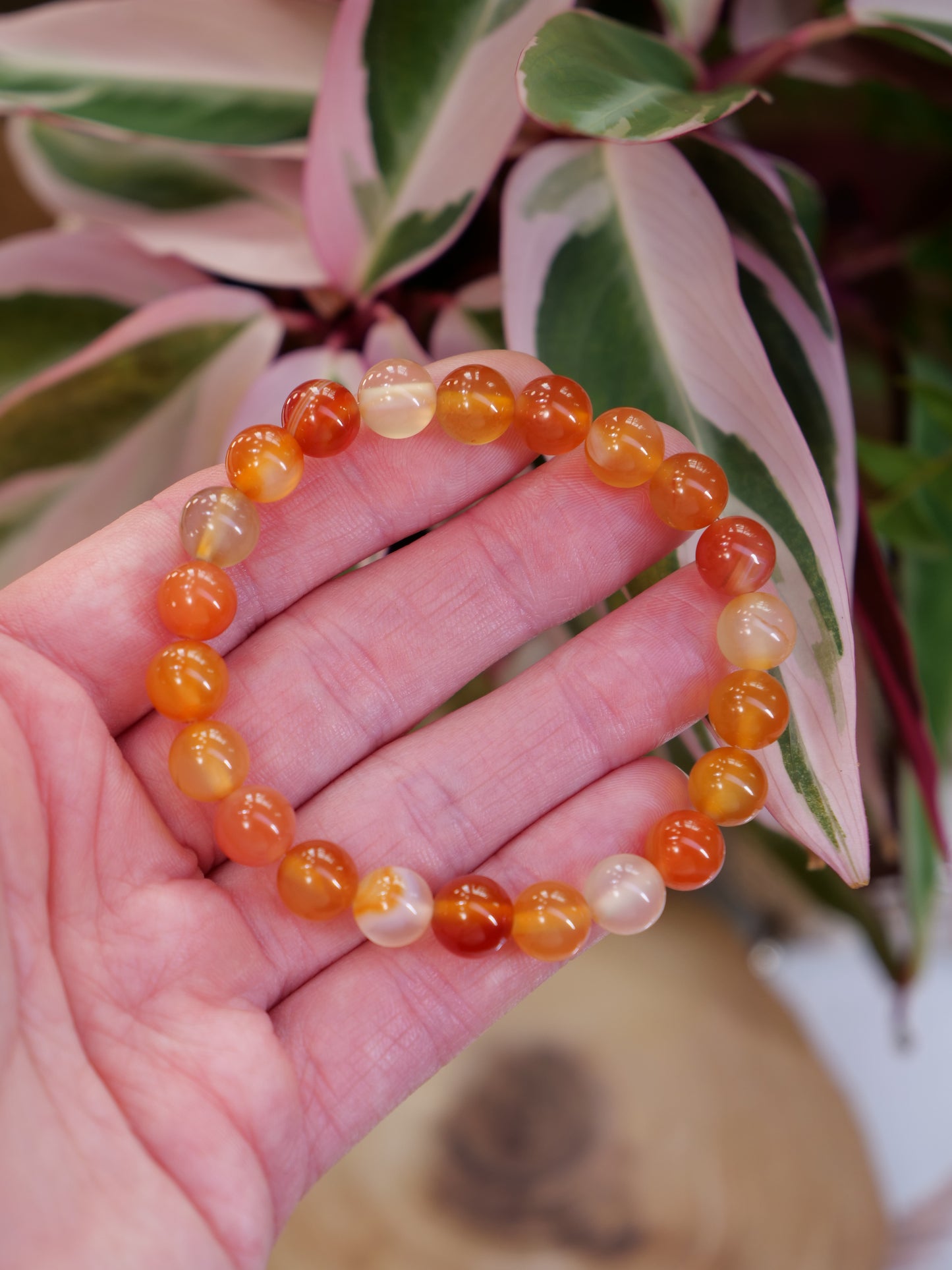 Orange Carnelian 8mm Beaded Natural Gemstone Elastic Bracelet, Genuine Top Grade Gift Jewelry, Men Women Fashion Crystal Energy Jewellery