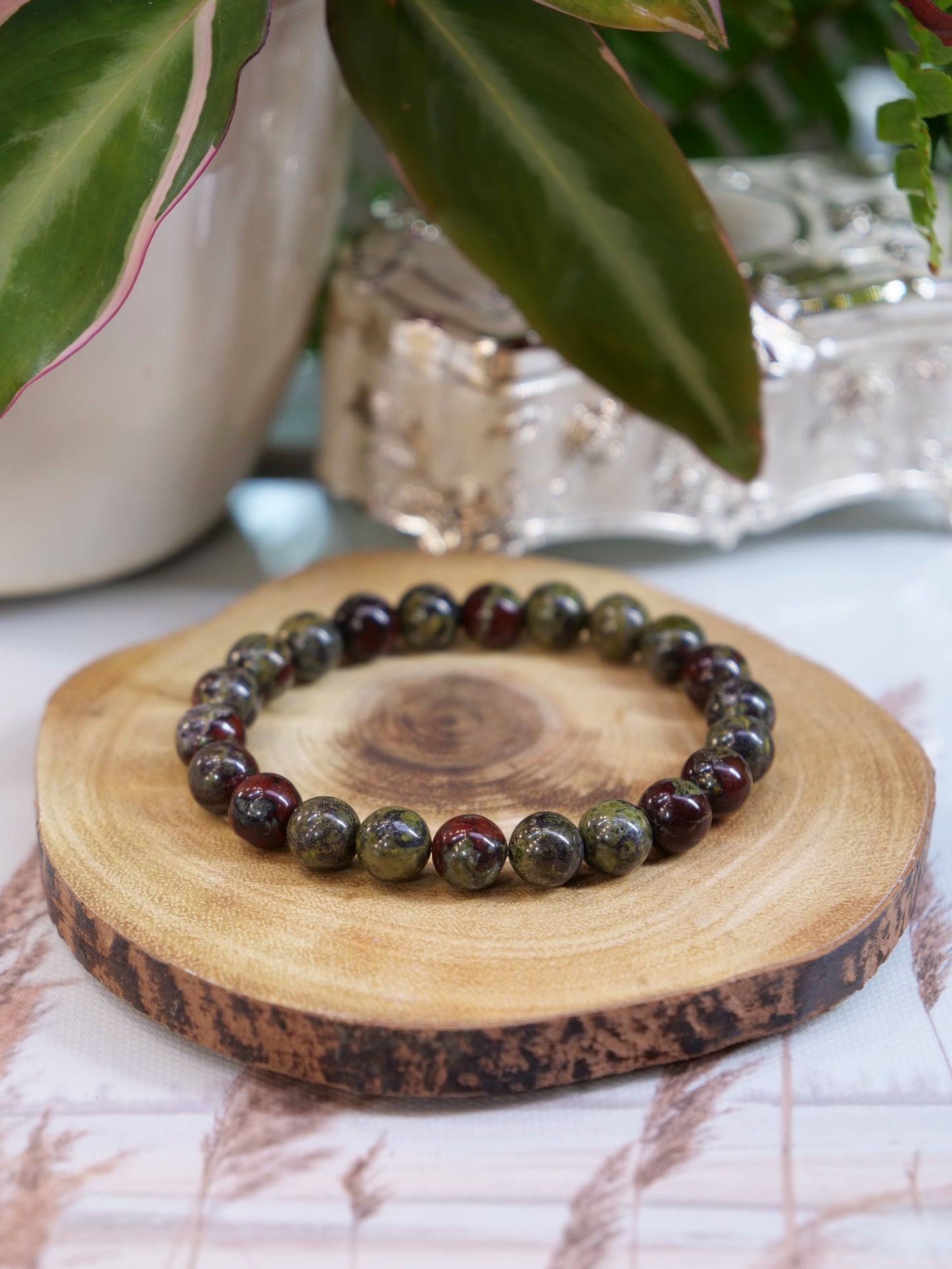 Dragon Blood Jasper 8mm Beaded Natural Gemstone Elastic Bracelet, Genuine Top Grade Gift Jewelry, Men Women Fashion Crystal Energy Jewellery