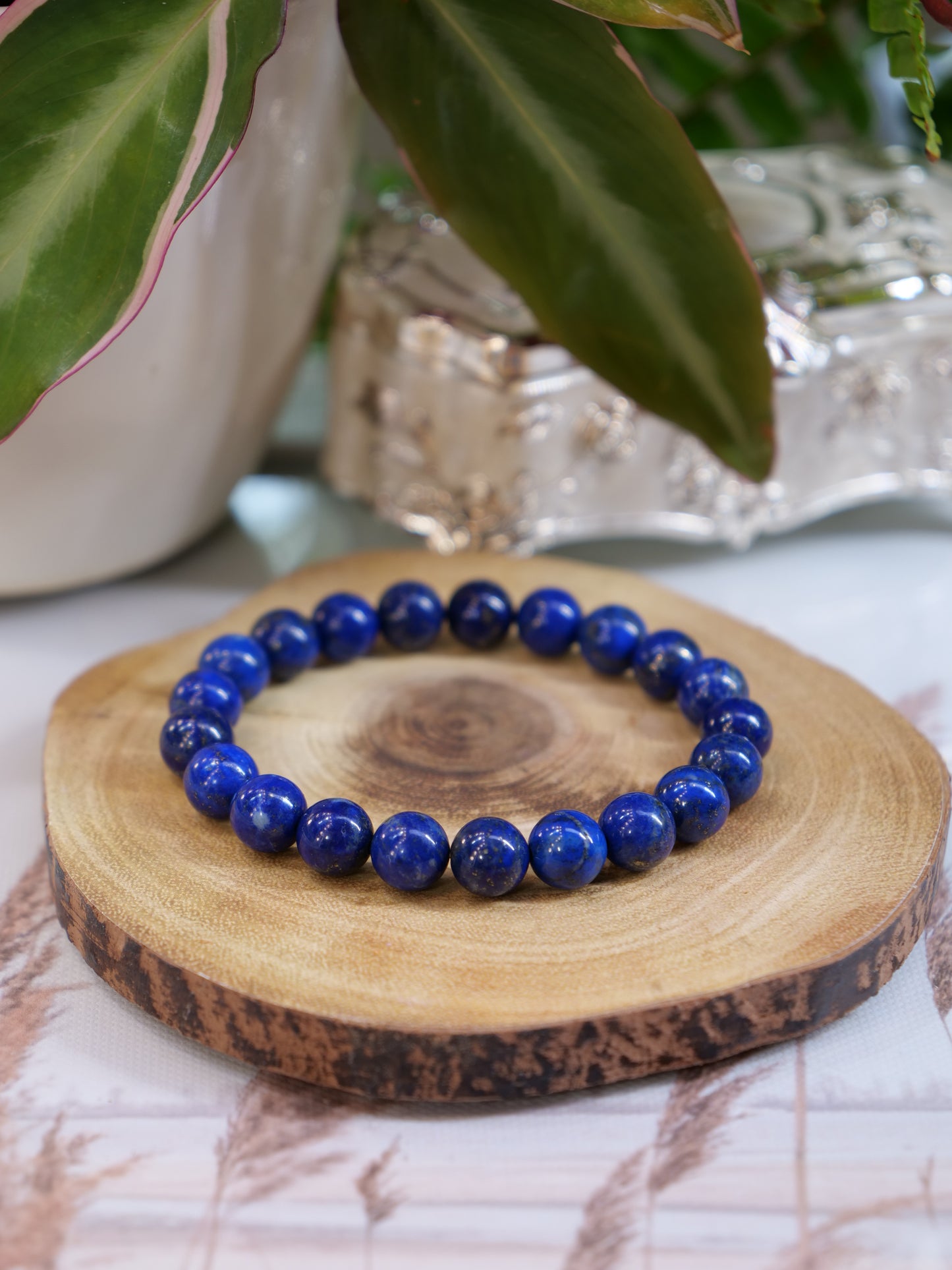 Lapis Lazuli 8mm Beaded Natural Gemstone Elastic Bracelet, Genuine Top Grade Gift Jewelry, Men Women Fashion Crystal Energy Jewellery