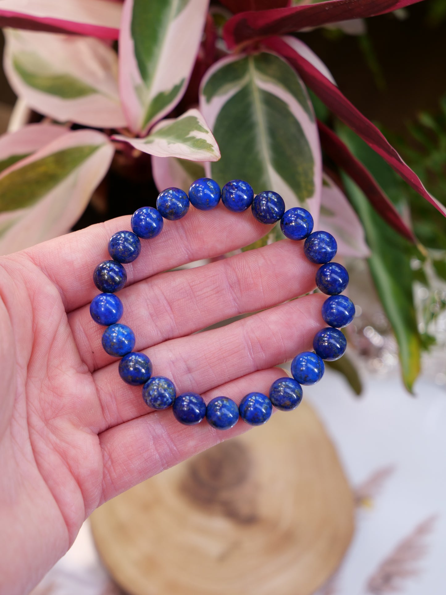 Lapis Lazuli 8mm Beaded Natural Gemstone Elastic Bracelet, Genuine Top Grade Gift Jewelry, Men Women Fashion Crystal Energy Jewellery