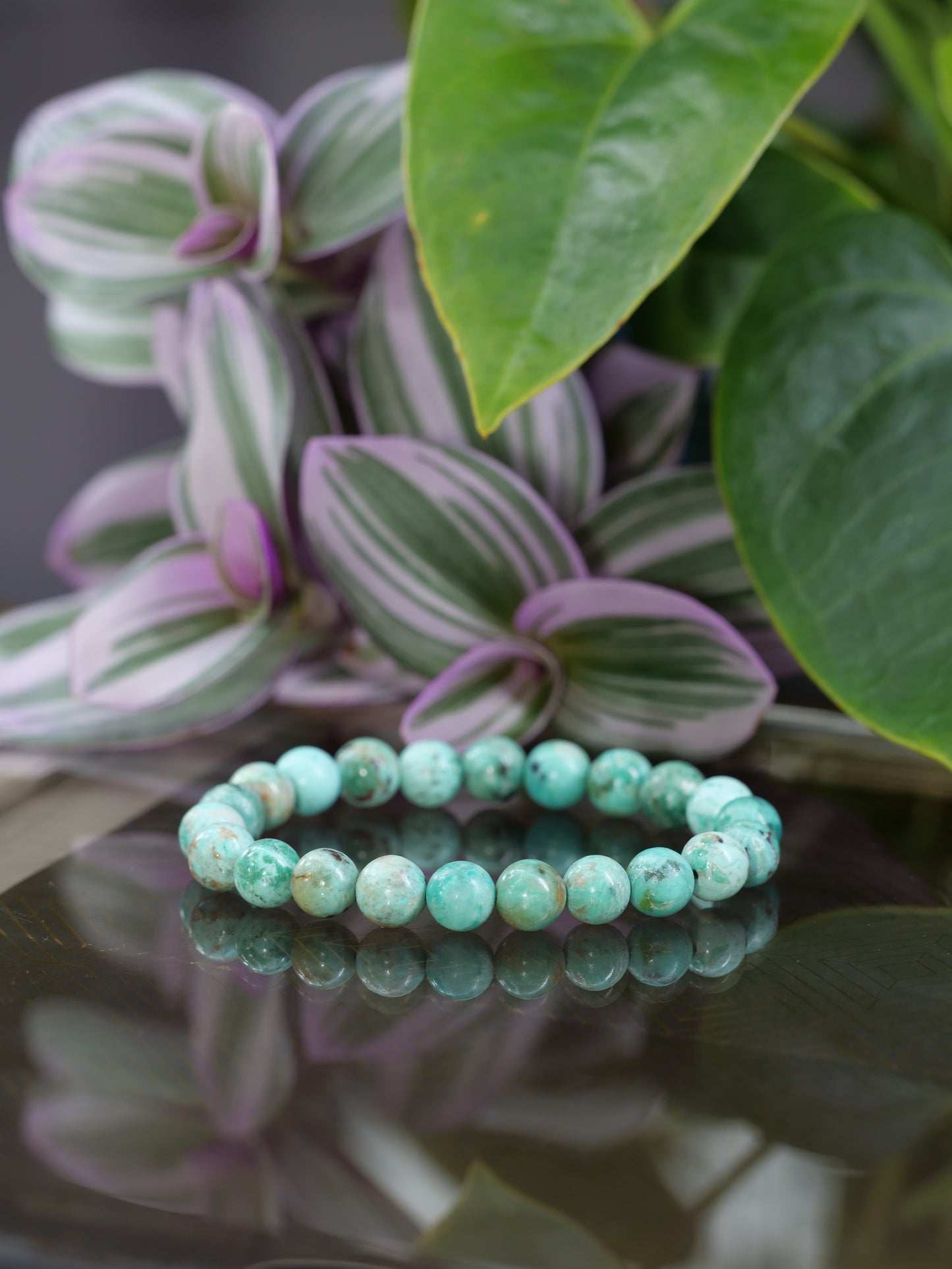 Turquoise 8mm Beaded Natural Gemstone Elastic Bracelet, Genuine Top Grade Gift Jewelry, Men Women Fashion Crystal Energy Jewellery