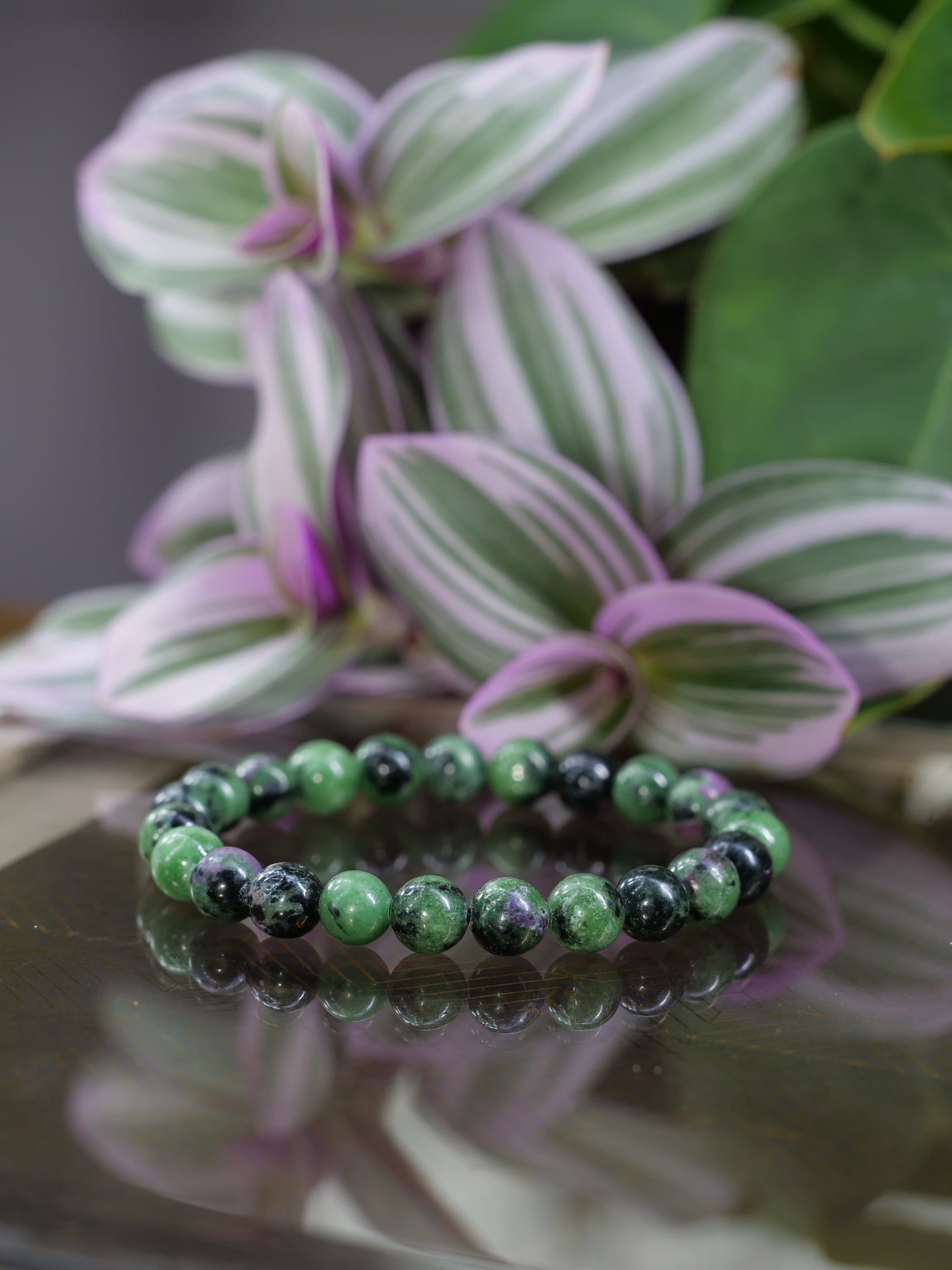 Ruby Zoisite 8mm Beaded Natural Gemstone Elastic Bracelet, Genuine Top Grade Gift Jewelry, Men Women Fashion Crystal Energy Jewellery