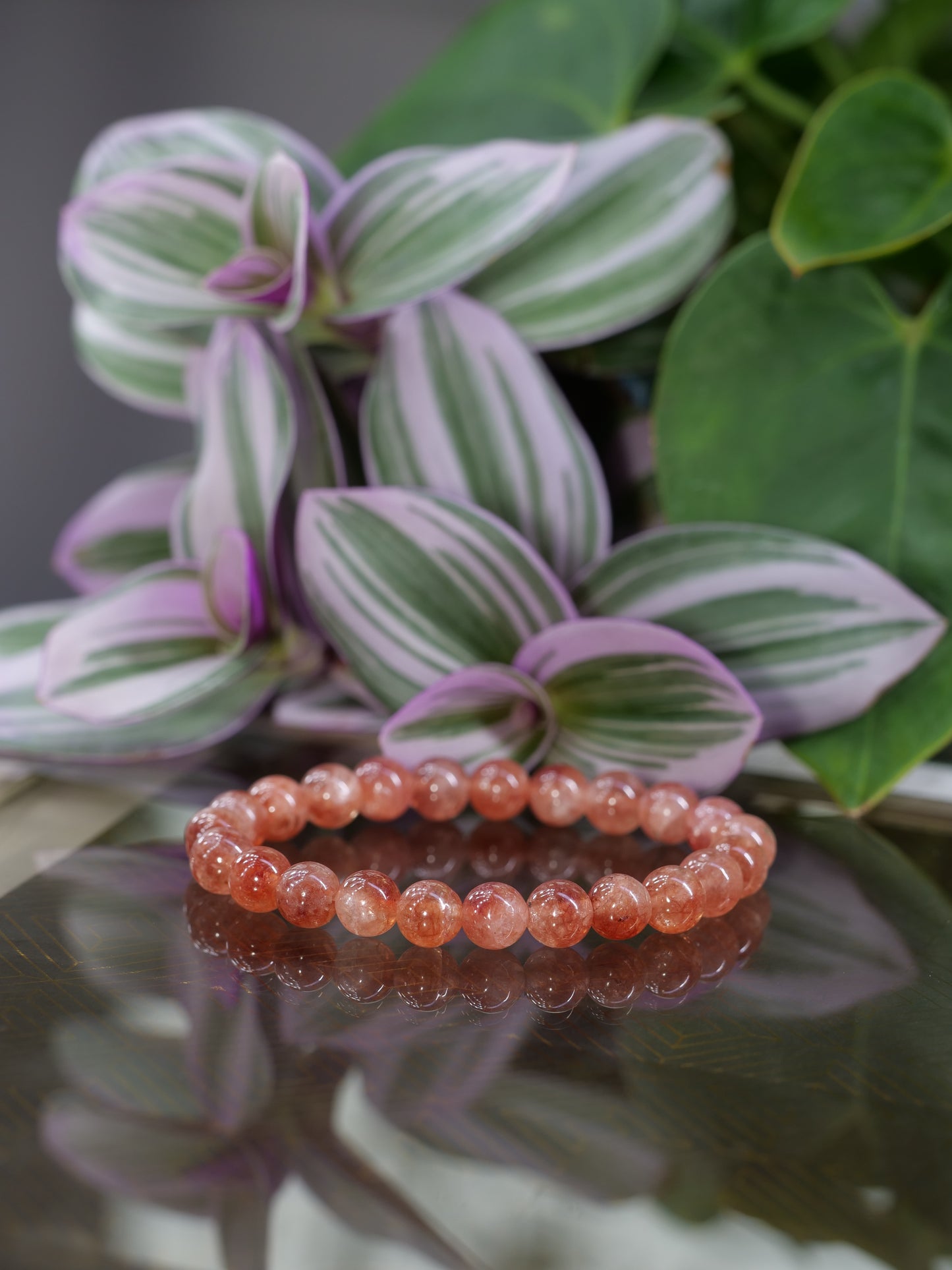 Sunstone 8mm Beaded Natural Gemstone Elastic Bracelet, Genuine Top Grade Gift Jewelry, Men Women Fashion Crystal Energy Jewellery