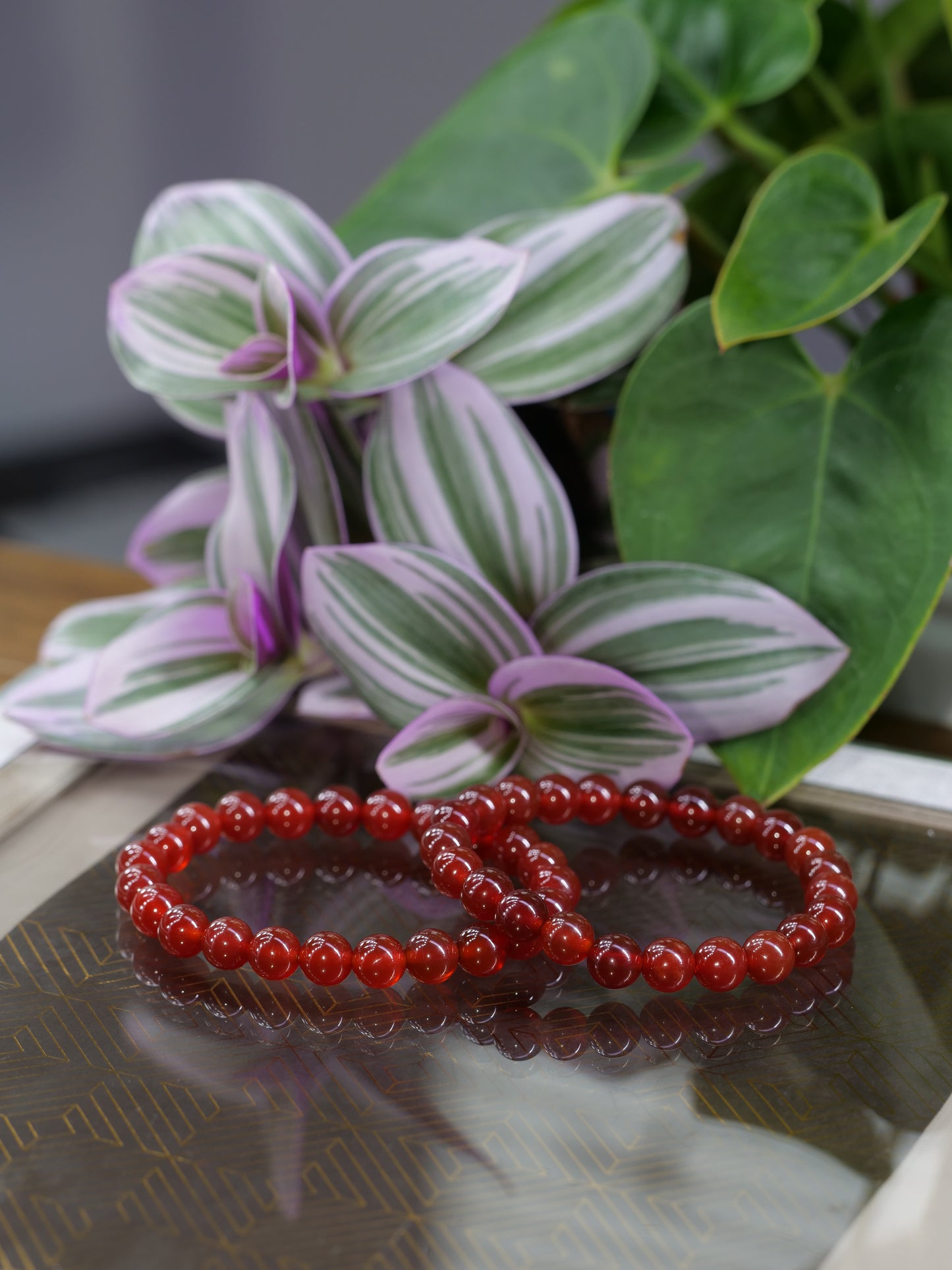 Red Carnelian 8mm Beaded Natural Gemstone Elastic Bracelet, Genuine Top Grade Gift Jewelry, Men Women Fashion Crystal Energy Jewellery