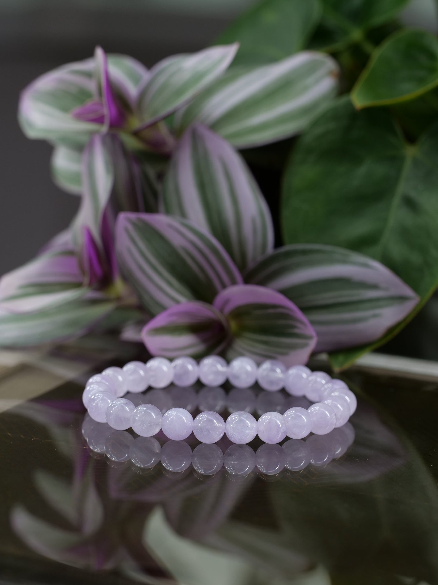 Lavender Amethyst 8mm Beaded Natural Gemstone Elastic Bracelet, Genuine Top Grade Gift Jewelry, Men Women Fashion Crystal Energy Jewellery