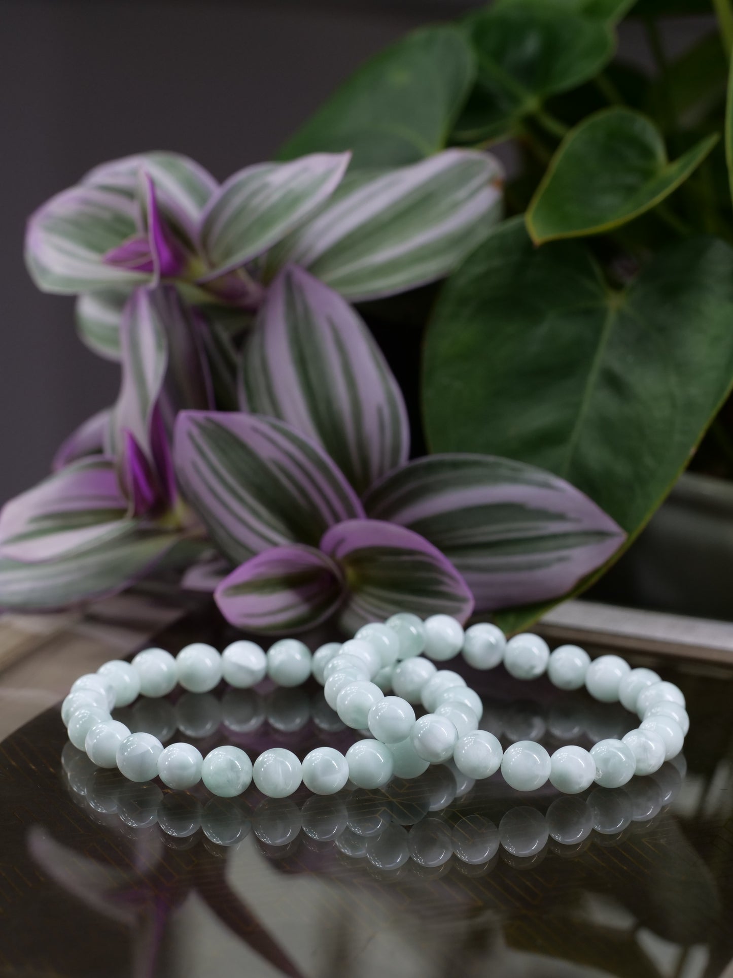 Green Angelite 8mm Beaded Natural Gemstone Elastic Bracelet, Genuine Top Grade Gift Jewelry, Men Women Fashion Crystal Energy Jewellery