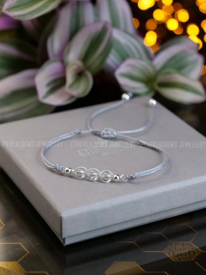 April birthstone, Aries bracelet, Cord bracelet, Diamond Herkimer bracelet, Taurus bracelet, Gemstone bracelet, Gift, Bar bracelet