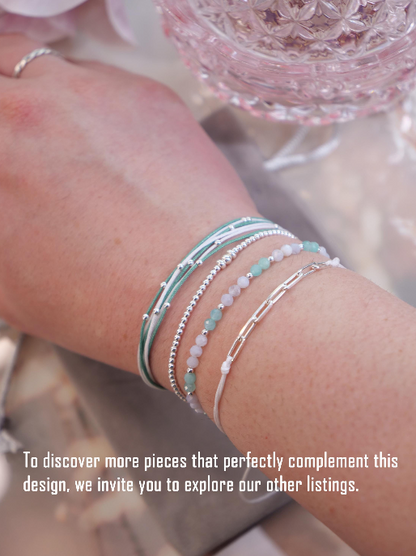 3mm Minimalist Gemstone Bracelet, Amazonite bracelet, Blue Lace Agate bracelet, Elastic gemstone bracelet, Stacking bracelet, Beach bracelet