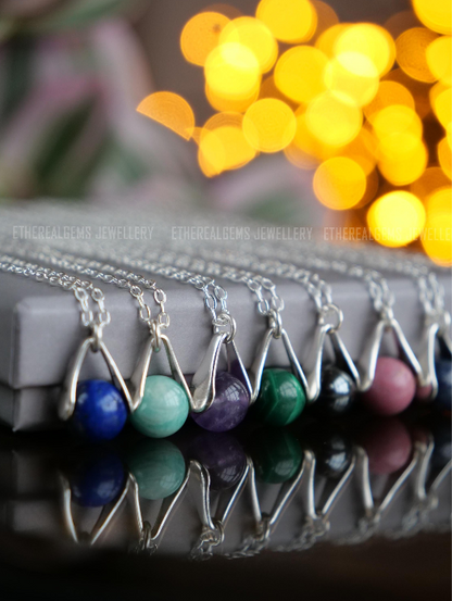 Gemstone Necklace, Natural Gemstone Sterling Silver Necklace, Gemstone pendant, Gemstone jewellery, Gemstone gift, Women Fashion Jewelry