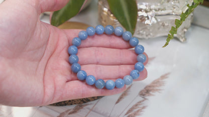 Blue Aventurine 8mm Beaded Natural Gemstone Elastic Bracelet, Genuine Top Grade Gift Jewelry, Men Women Fashion Crystal Energy Jewellery